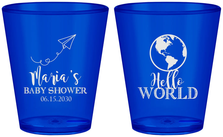 Custom Baby Shower Plastic Shot Glasses - Hello World | 90185