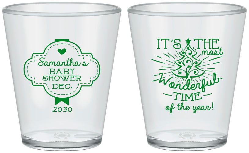 Custom Baby Shower Plastic Shot Glasses - Christmas | 90190