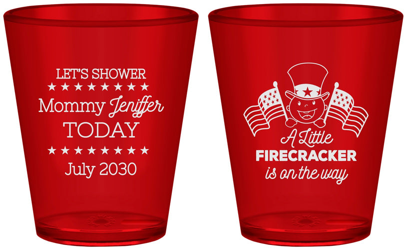 Custom Baby Shower Plastic Shot Glasses - Little Firecracker | 90198