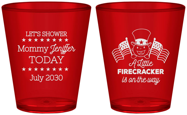 Custom Baby Shower Plastic Shot Glasses - Little Firecracker | 90198