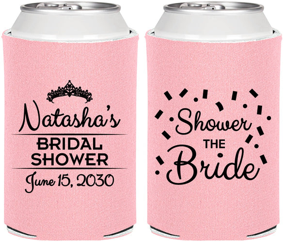 Personalized Bridal Shower Can Coolers - Shower The Bride | 100001