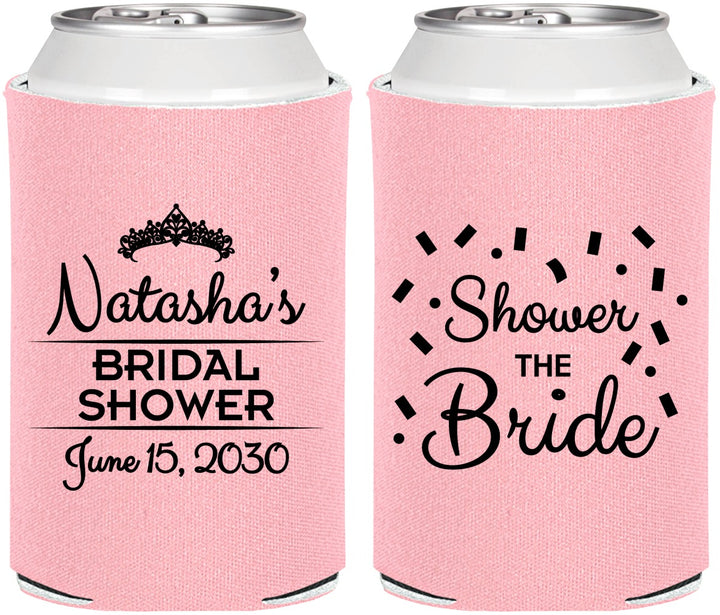 Personalized Bridal Shower Can Coolers - Shower The Bride | 100001