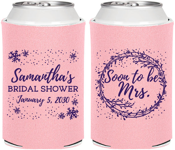Personalized Bridal Shower Can Coolers - Soon To Be Mrs | 100004