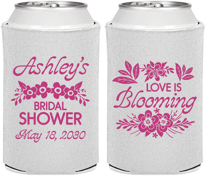Personalized Bridal Shower Can Coolers - Love Is Blooming | 100007