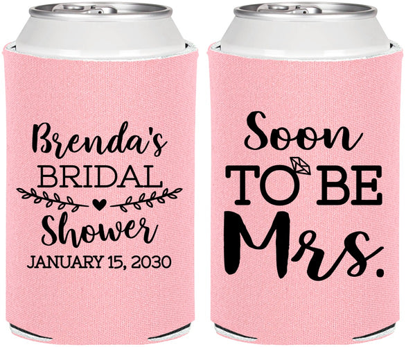 Personalized Bridal Shower Can Coolers - Soon To Be Mrs | 100013