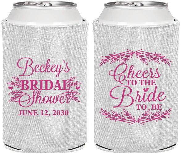 Personalized Bridal Shower Can Coolers - Cheers To The Bride | 100019