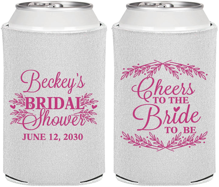 Personalized Bridal Shower Can Coolers - Cheers To The Bride | 100019
