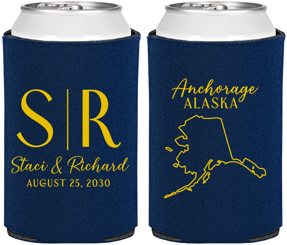 Personalized Wedding Can Coolers - Alaska | 101