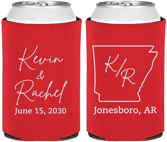 Personalized Wedding Can Coolers - Arkansas | 103