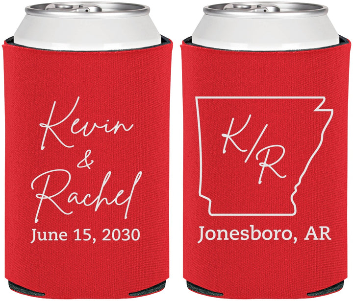 Personalized Wedding Can Coolers - Arkansas | 103