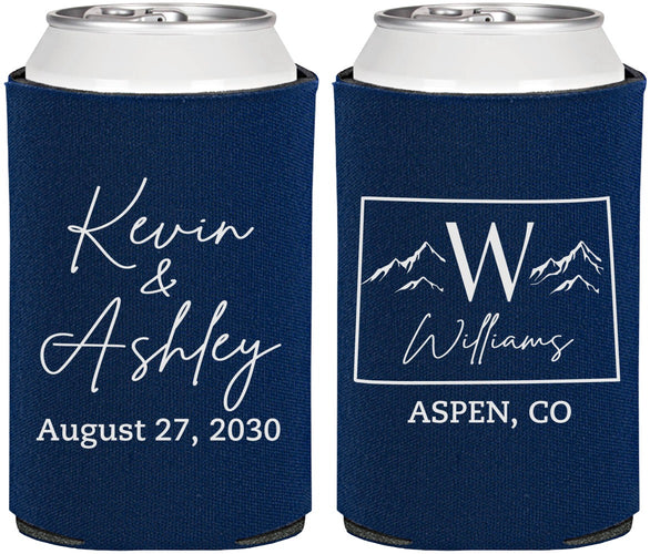 Personalized Wedding Can Coolers - Colorado | 105