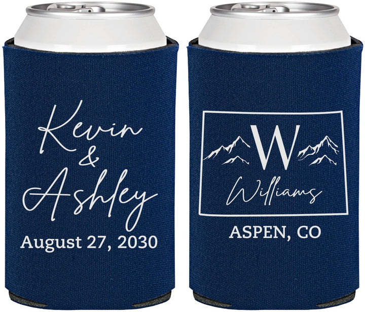 Personalized Wedding Can Coolers - Colorado | 105