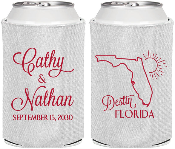 Personalized Wedding Can Coolers - Florida | 108