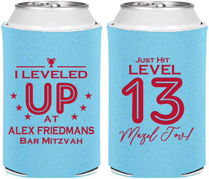 Personalized Bar Mitzvah Can Coolers - 13th Birthday Video Game | 110014