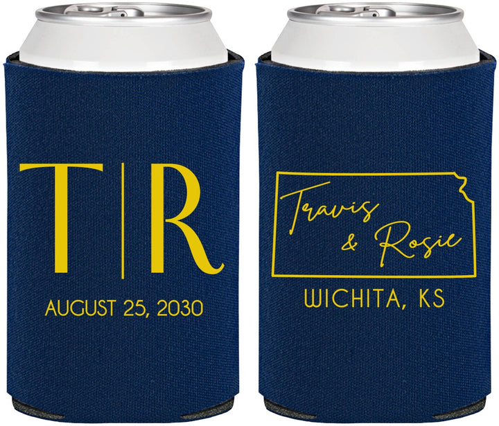 Personalized Wedding Can Coolers - Kansas | 115