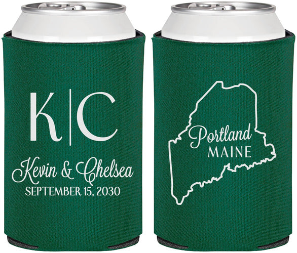 Personalized Wedding Can Coolers - Maine | 118
