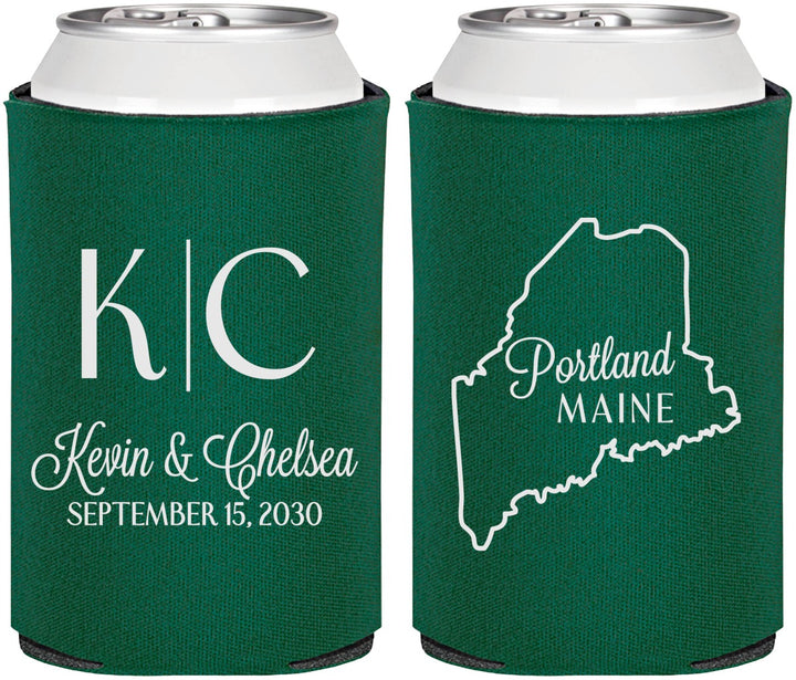 Personalized Wedding Can Coolers - Maine | 118