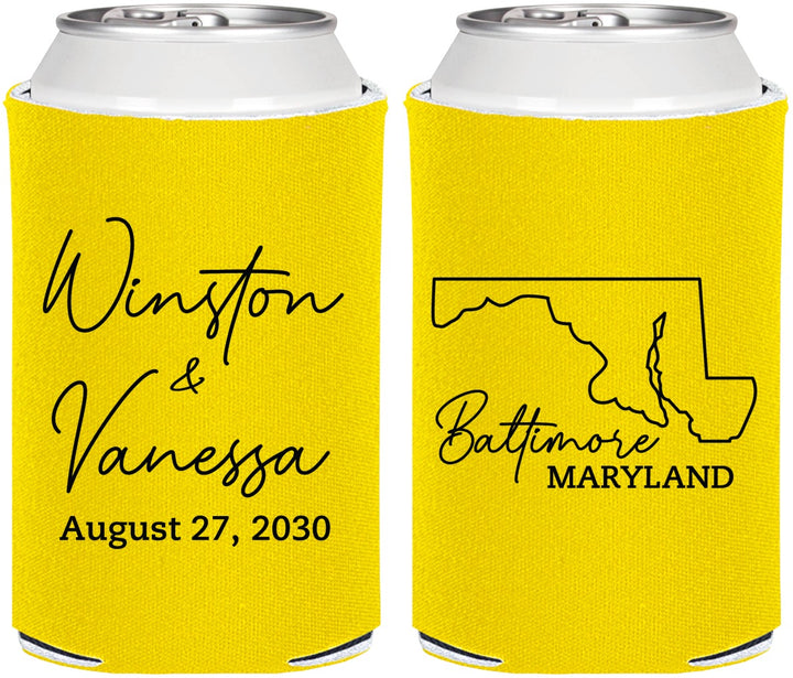 Personalized Wedding Can Coolers - Maryland | 119