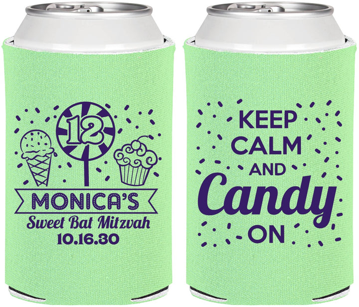 Personalized Bat Mitzvah Can Coolers - 12th Birthday Cupcake | 120001