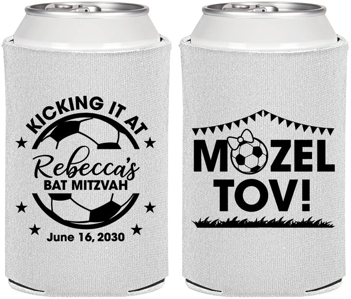 Personalized Bat Mitzvah Can Coolers - 12th Birthday Soccer | 120013