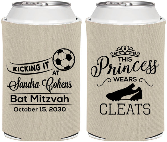 Personalized Bat Mitzvah Can Coolers - 12th Birthday Soccer | 120014