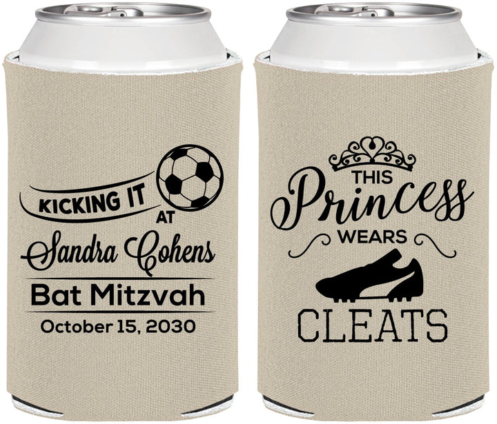 Personalized Bat Mitzvah Can Coolers - 12th Birthday Soccer | 120014