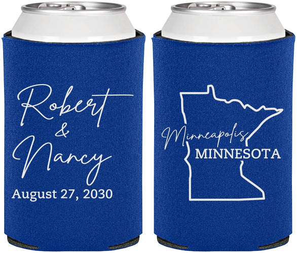 Personalized Wedding Can Coolers - Minnesota | 122