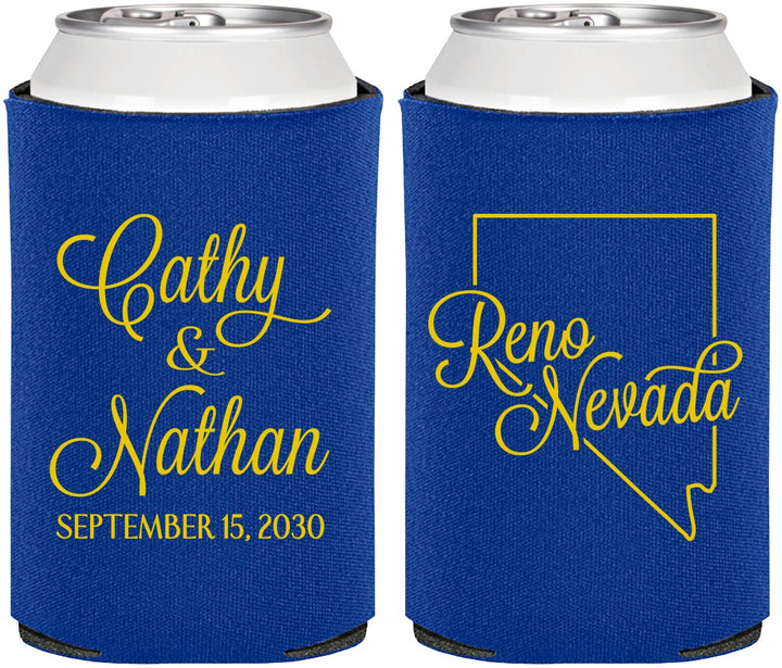 Personalized Wedding Can Coolers - Nevada | 127