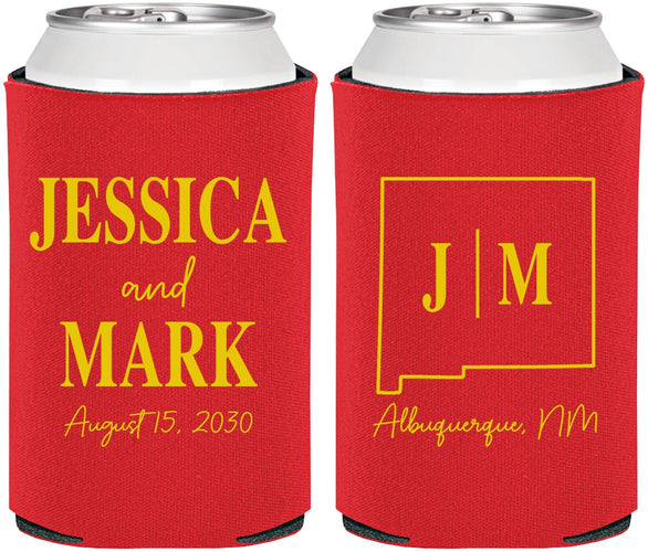 Personalized Wedding Can Coolers - New Mexico | 130