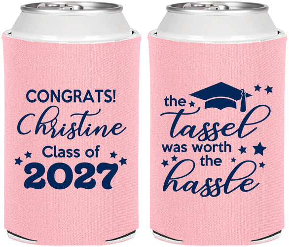 Personalized Graduation Can Coolers - Class Of 2027 Tassel Hassel | 130013