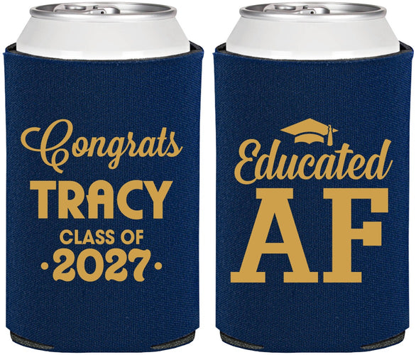 Personalized Graduation Can Coolers - Class Of 2027 Educated Af | 130015