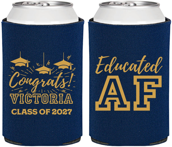 Personalized Graduation Can Coolers - Class Of 2027 Educated Af | 130017