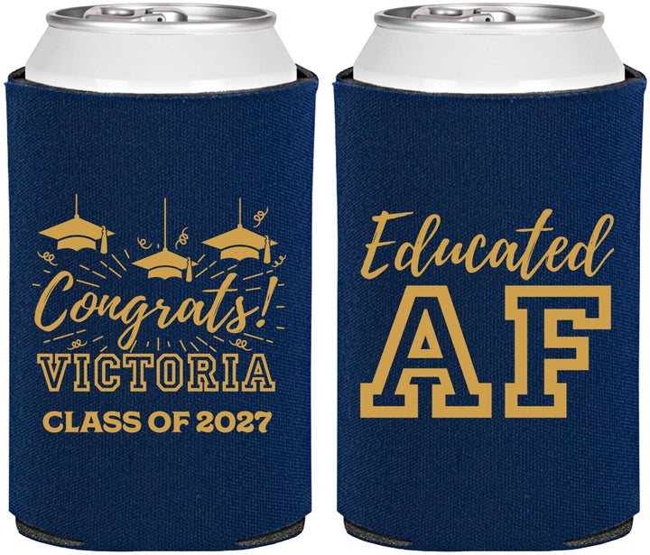 Personalized Graduation Can Coolers - Class Of 2027 Educated Af | 130017