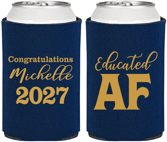 Personalized Graduation Can Coolers - Class Of 2027 Educated Af | 130018