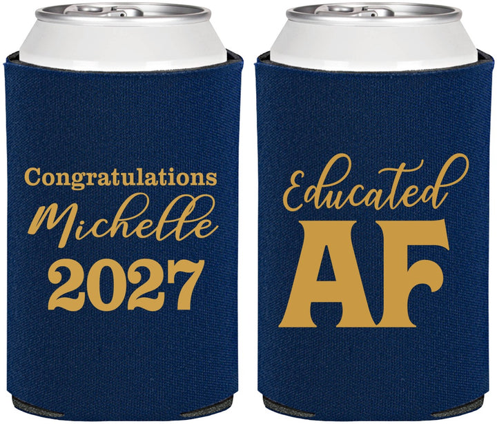 Personalized Graduation Can Coolers - Class Of 2027 Educated Af | 130018