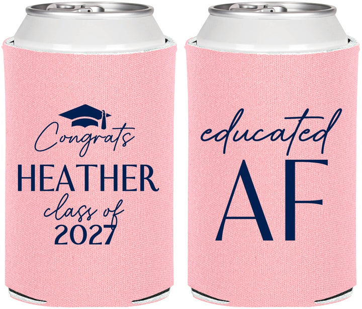 Personalized Graduation Can Coolers - Class Of 2027 Educated Af | 130019