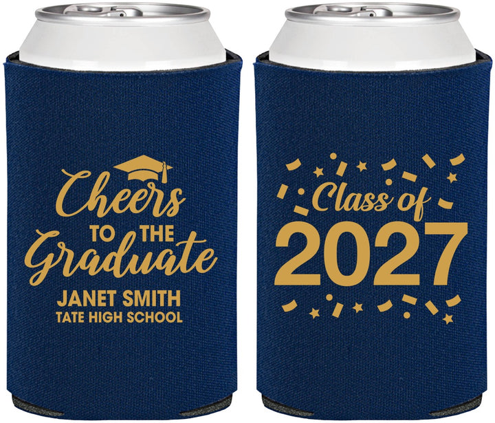 Personalized Graduation Can Coolers - Class Of 2027 Cheers Graduate | 130021