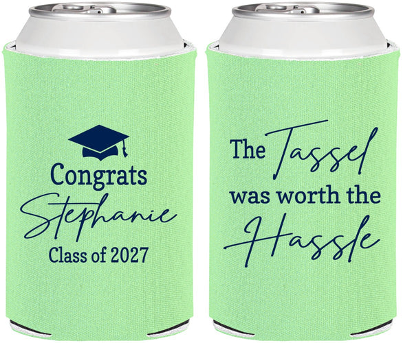 Personalized Graduation Can Coolers - Class Of 2027 Tassel Hassel | 130031