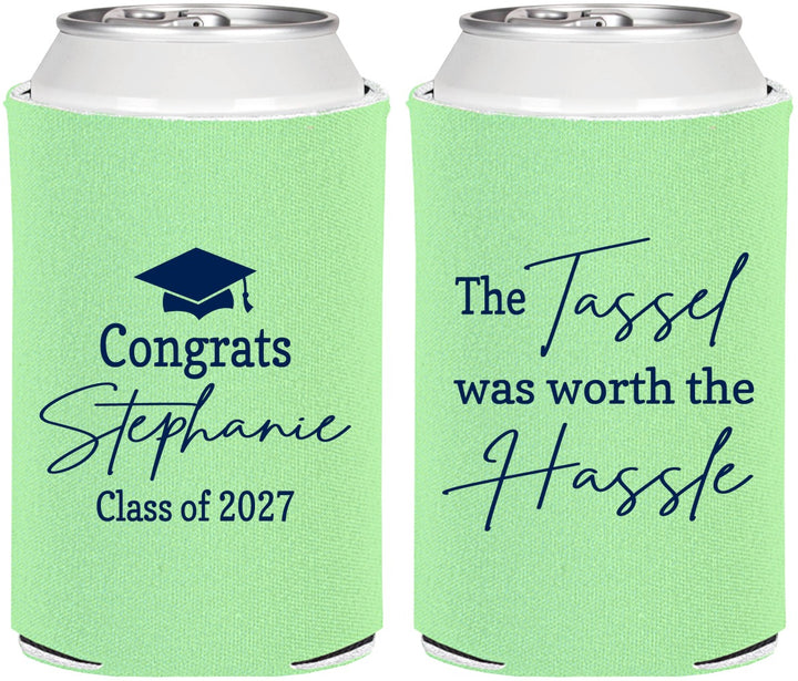 Personalized Graduation Can Coolers - Class Of 2027 Tassel Hassel | 130031