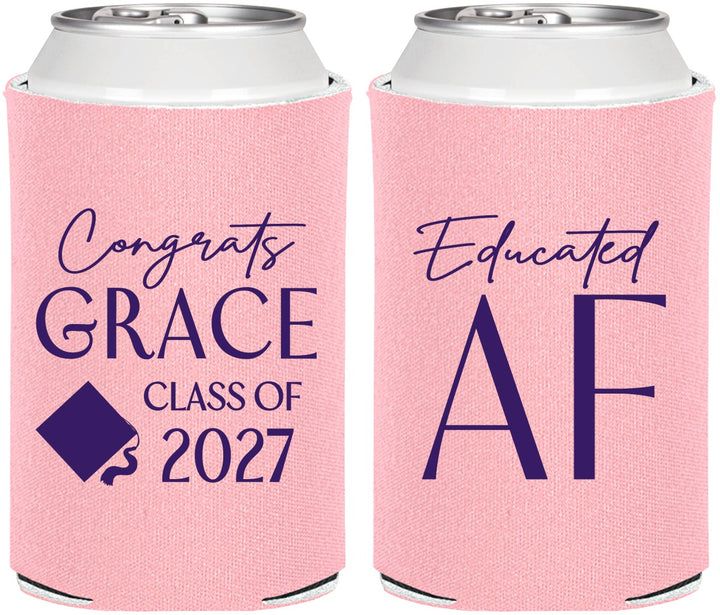 Personalized Graduation Can Coolers - Class Of 2027 Educated Af | 130040