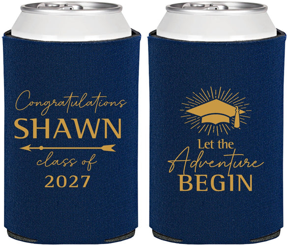 Personalized Graduation Can Coolers - Class Of 2027 Adventure Begin | 130048