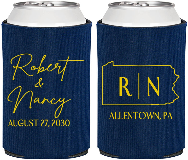 Personalized Wedding Can Coolers - Pennsylvania | 137