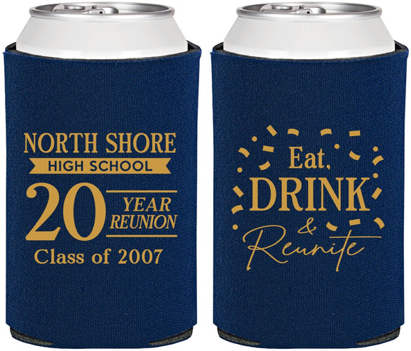 Personalized Class Reunion Can Coolers - Class Of 2007 20 Year | 140006