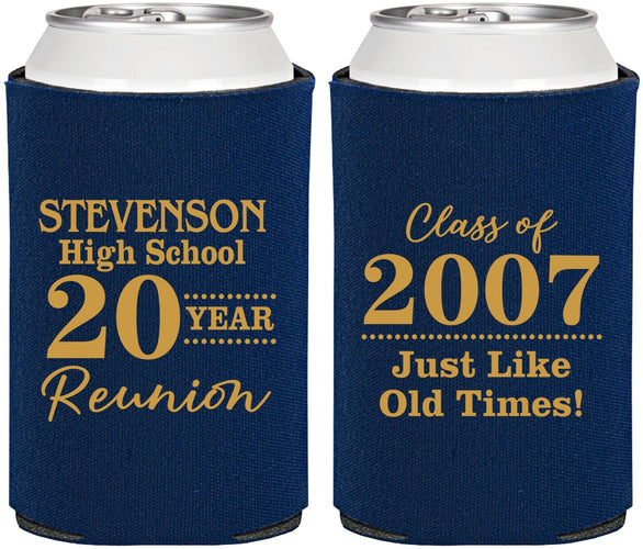 Personalized Class Reunion Can Coolers - Class Of 2007 20 Year | 140026