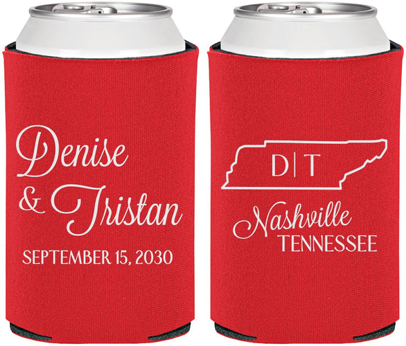 Personalized Wedding Can Coolers - Tennessee | 141