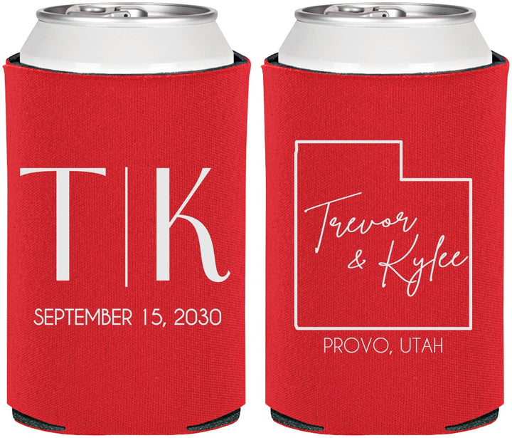 Personalized Wedding Can Coolers - Utah | 143