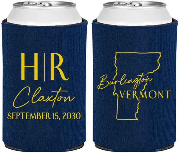 Personalized Wedding Can Coolers - Vermont | 144