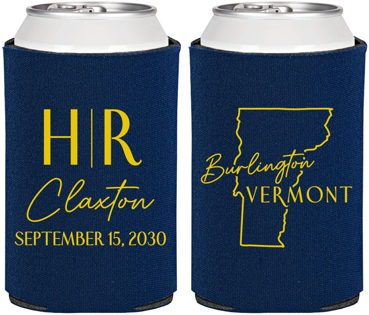 Personalized Wedding Can Coolers - Vermont | 144
