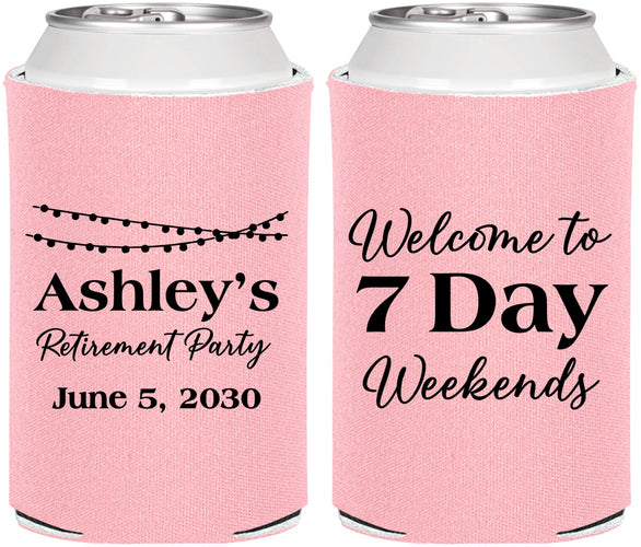 Personalized Retirement Can Coolers - 7 Day Weekends | 150004