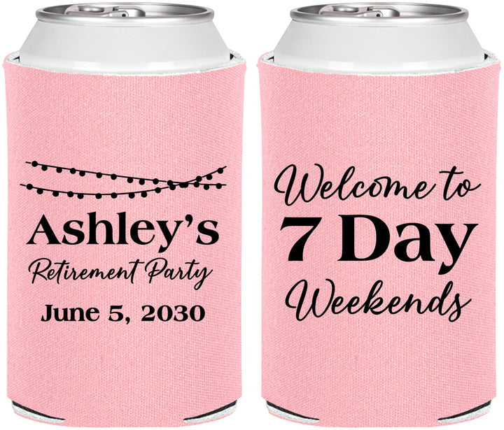 Personalized Retirement Can Coolers - 7 Day Weekends | 150004